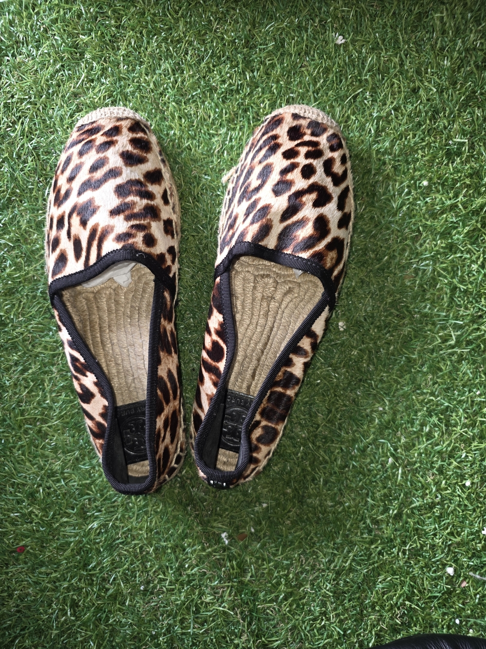Tory Burch Leopard Print Espadrilles in Tan and Black